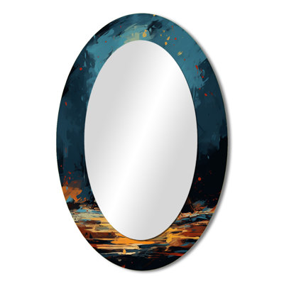 Native Tipi Journey Of The Tribes - People Oval Decorative Mirror On Metal