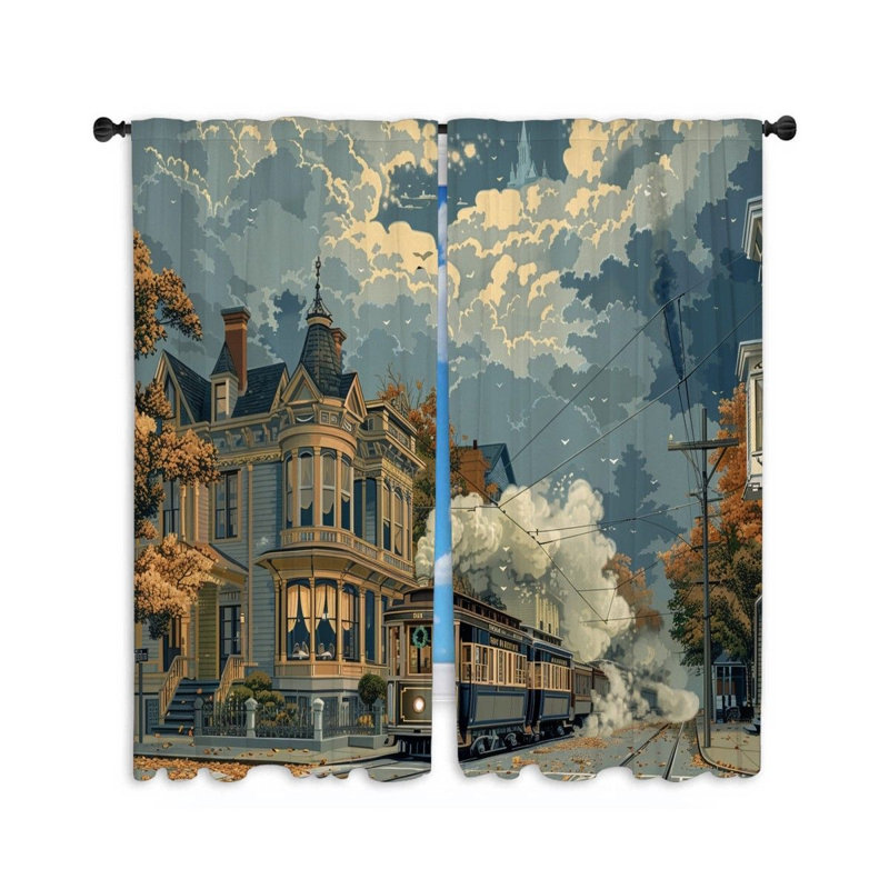 Paire de rideaux obscurcissant en polyester Jassiah, L 40 po x L 84 po