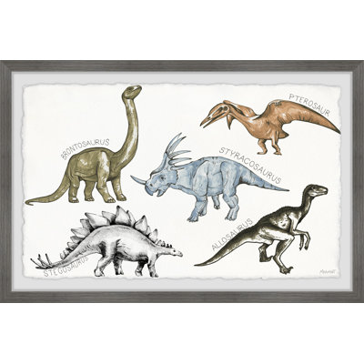 «Bouquet Mesozoic Era Animals», reproduction encadrée