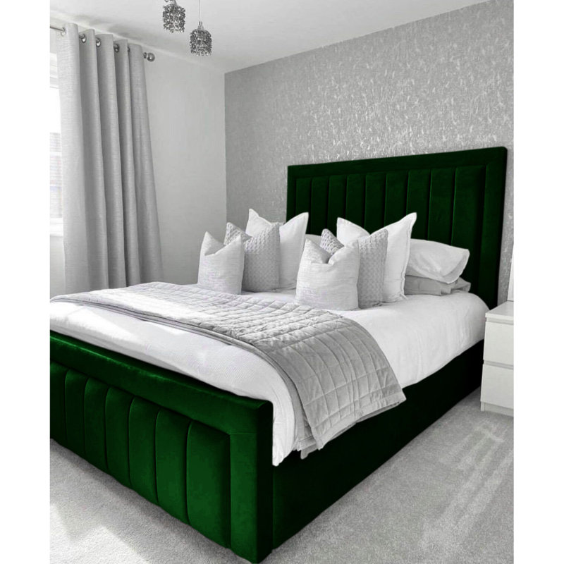 Bastiaan Upholstered Ottoman Storage Bed, Emerald, Small Double (4')