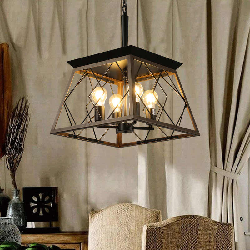 4- Vintage Antique, For Kitchen Dining Living Room, Rustproof & , Adjustable Chain, Retro Atmosphere, Iron Lamp Antique Fixture Room Rust And Corrosion, Material, Finish