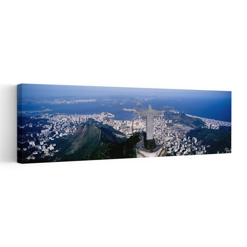 Aérien, Rio De Janeiro, Brésil, paisible, ville abstraite, art mural tropical, H 20 po x l 60 po