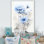 Minimal blanc et bleu sur fond bleu, impression sur toile
