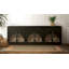 Buffet en bois massif 6 portes avec finition chêne foncé Kate