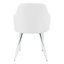 Chaise de salle à manger 2 pièces, revêtue de similicuir blanc, pieds en métal, assise gracieuse pour la chambre et la cuisine de 2 chaises, revêtement en similicuir, base, moderne