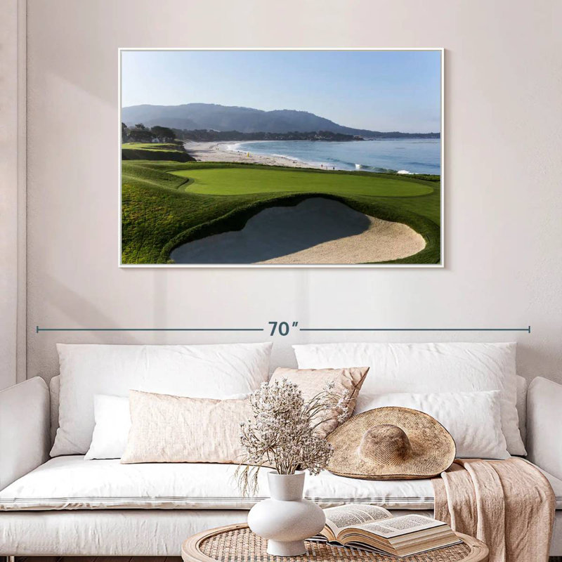 Monterey CA Golf Course, 46" X 31", Floating Frame White