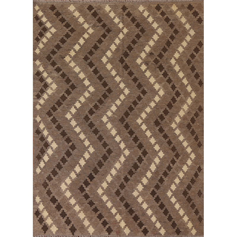 Tapis oriental brun Kilim 5 x 6