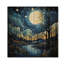 Toile céleste Karolinka ciel céleste pointillisme sur bois-1343886633