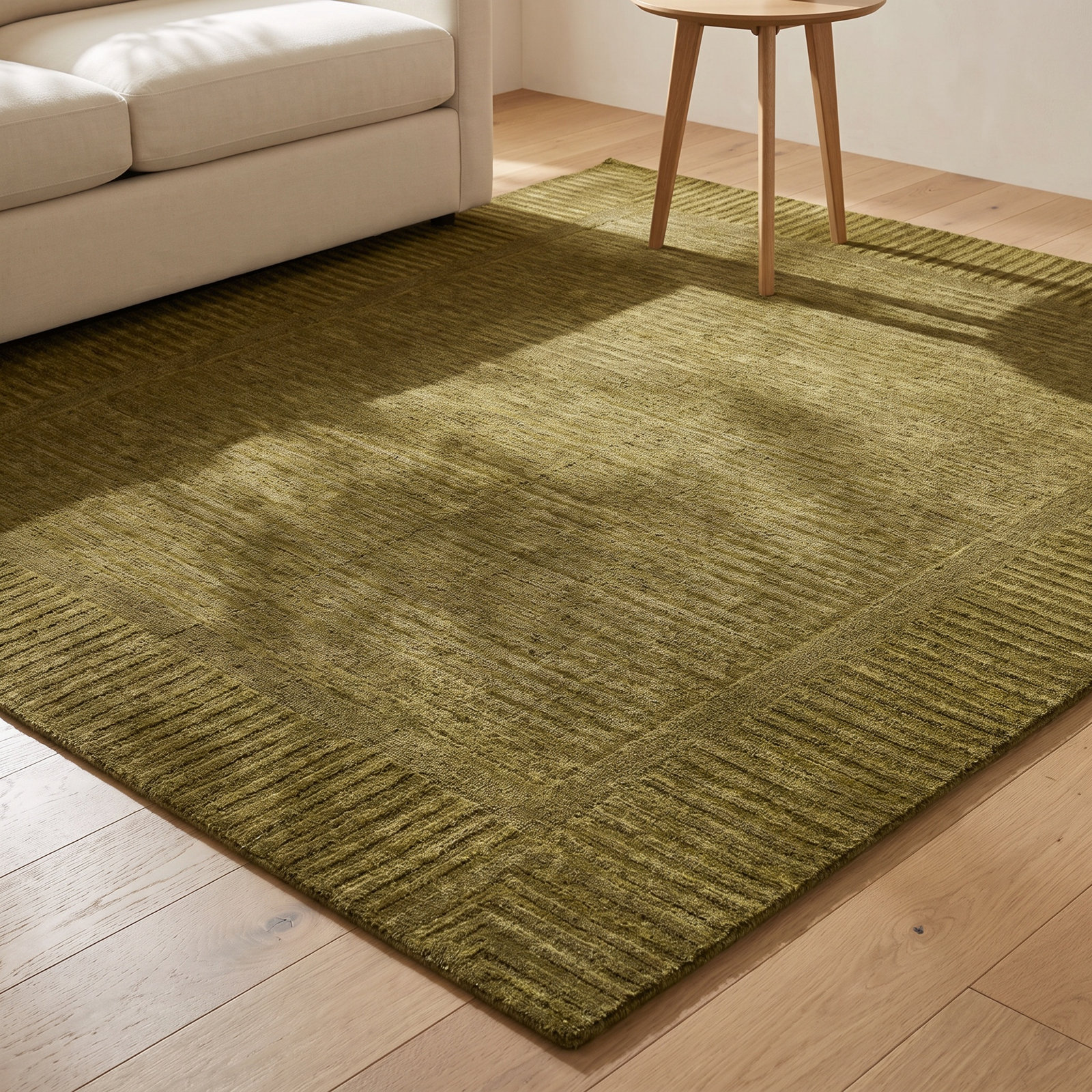 Terra Firma Striped Rug, Moss, Rectangle 8' x 10'