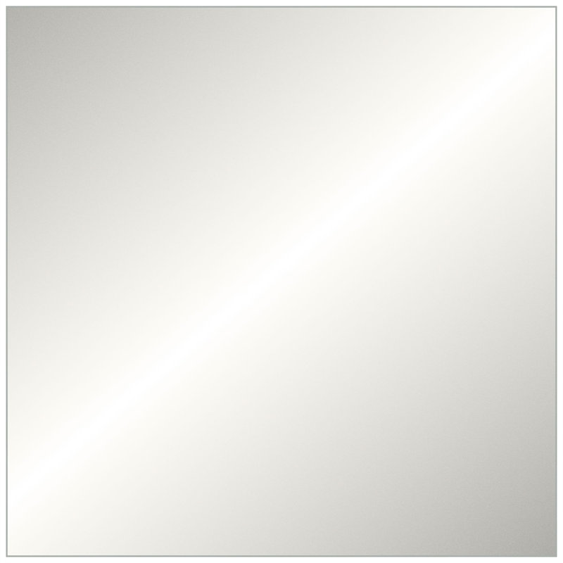 Floater 2 Solid Wood Mirror, Square, Matte White, 37.25" x 37.25"