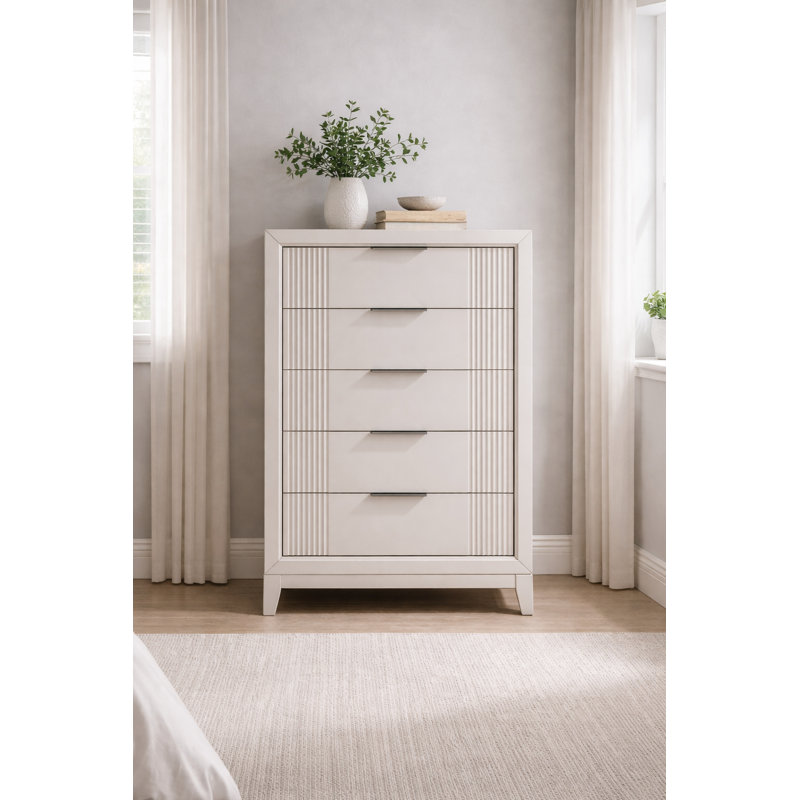 Solid Wood 37 " W 5 - Drawer Dresser