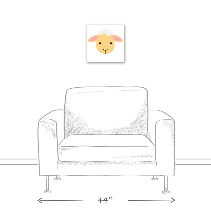 Art de style ami face agneau Marko, Toile tendue, H 12 po x l 12 po x P 1,25 po