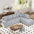 Comfortable L-shaped Modular Sofa with Removable Cushions and Pillows for Various Spaces-605709999