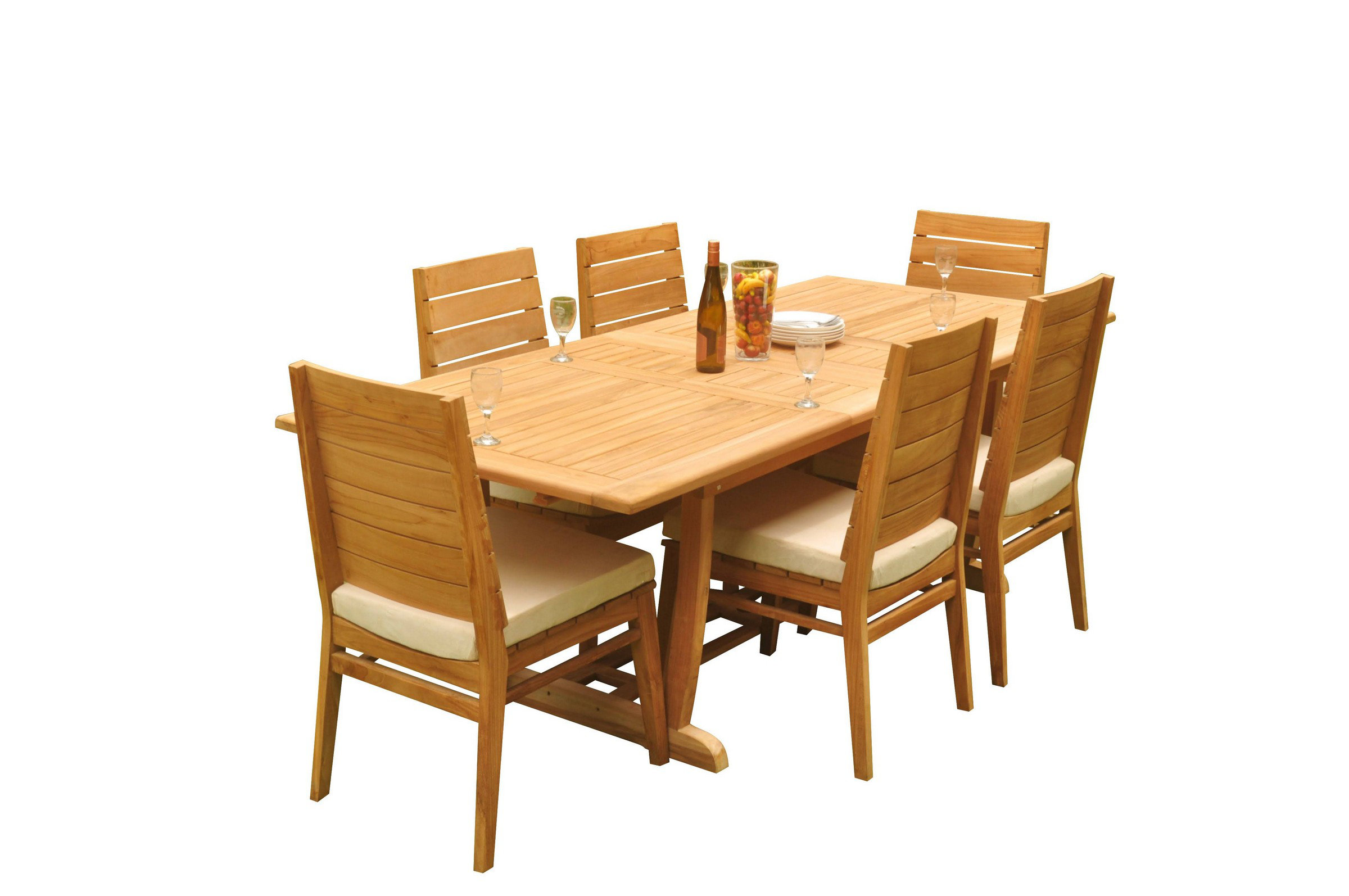 Teak Smith Rectangle 6 Person 94" Long Teak Dining Set Wayfair