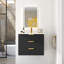 Armoire murale suspendue 24 po avec tiroir double, petit lavabo de salle de bain rectangulaire flottant avec trou de robinet simple et trop-plein, armoire de salle de bain moderne avec lavabo en céramique-959818361