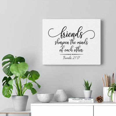 Friends Proverbs 27:17 Christian Wall Art Bible Verse Print Ready to Hang