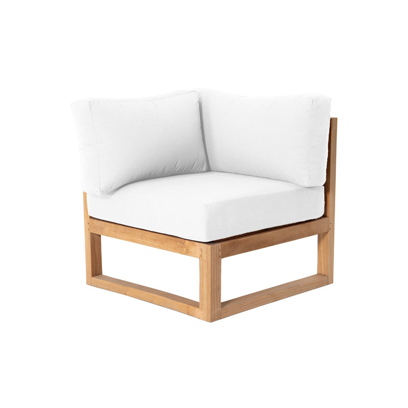 Méridienne d'extérieur en teck Predestin, Sunbrella blanc