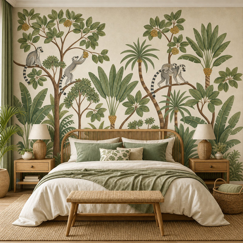 Décoration murale botanique amovible, 160"x108", Peel and Stick