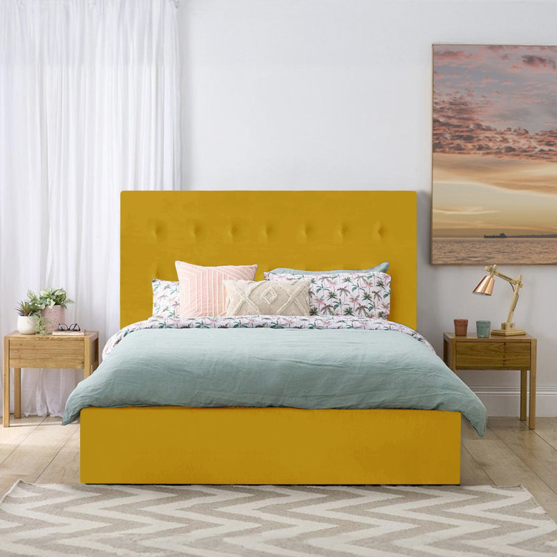 Culai Upholstered Bed, Double (4'6), White, 1 Bed and 1 Storage