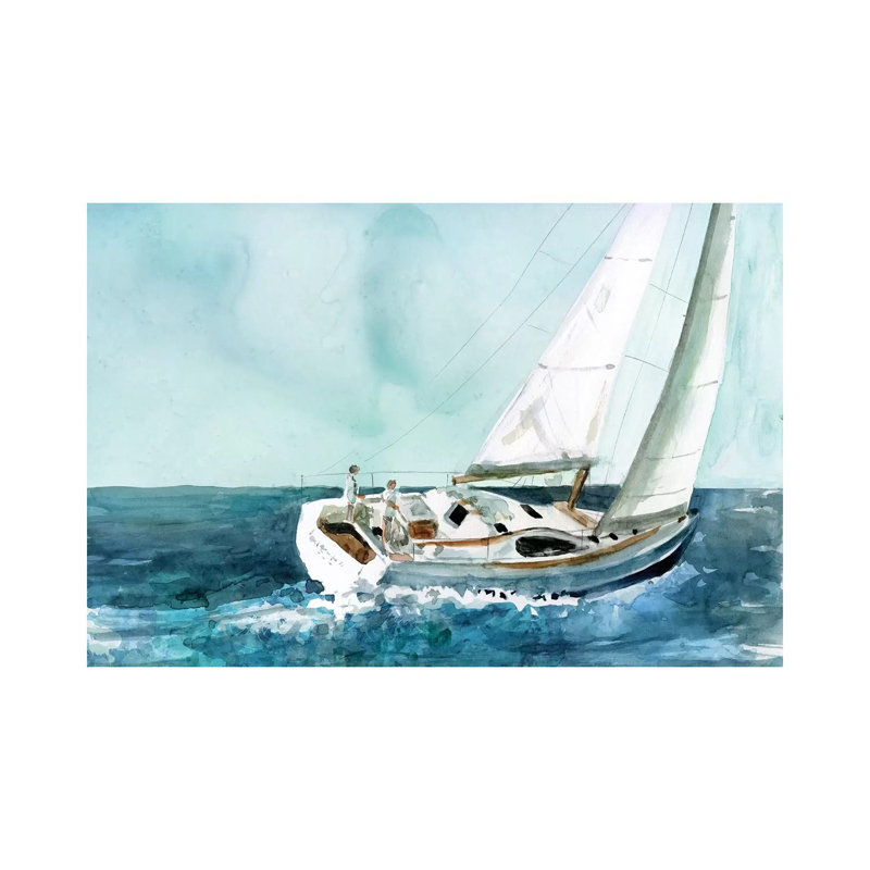 «Delray Sail» par Carol Robinson, reproduction d'art sur toile tendue, H 12 po x l 18 po x 1,5 po