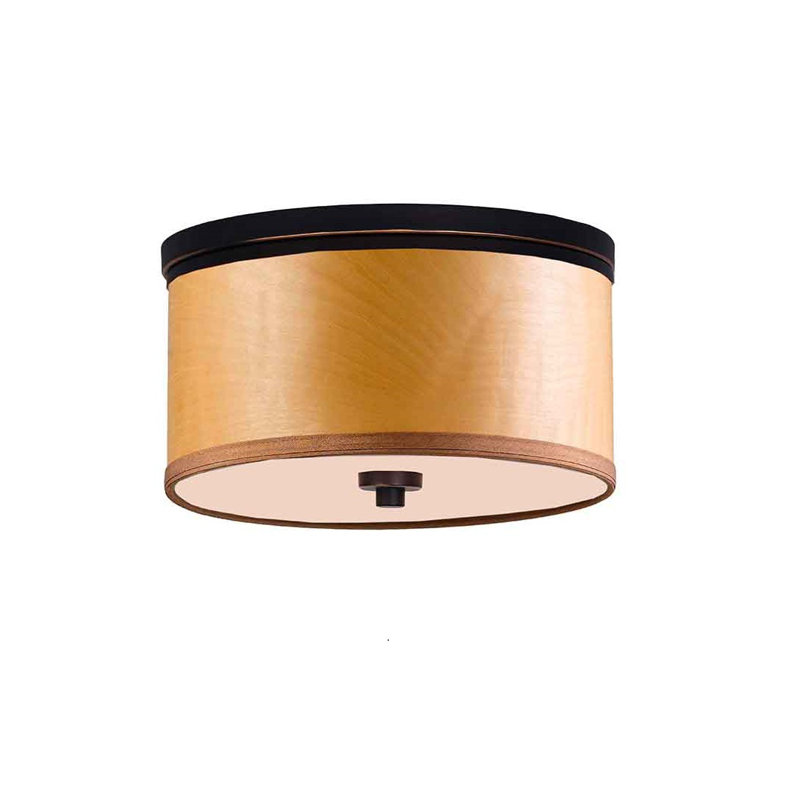 Plafonnier encastré cylindrique simple 26,75 po à 3 lumières Juhasz, Brûlé, Nickel