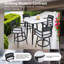 Ensemble de bar d'extérieur moderne avec structure en aluminium antirouille 5 pièces, table carrée en fritté et 4 chaises de bar pivotantes-1761730801