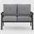 Outdoor Metal Loveseat with Soft Cushions-112398590