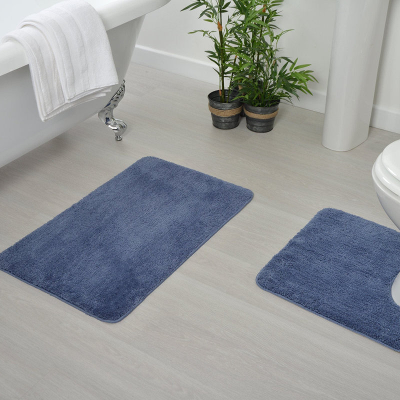 Jordan Microfibre Non Slip Bath Mat, Mid Blue