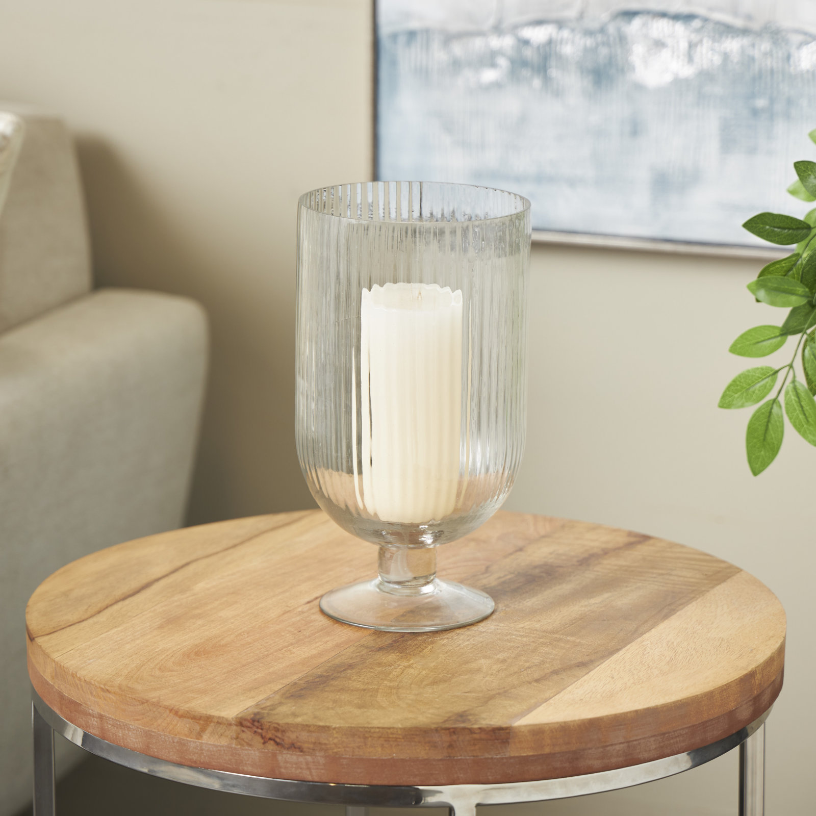 Perry Glass Hurricane Candle Holder, 11'' H X 6'' W X 6'' D