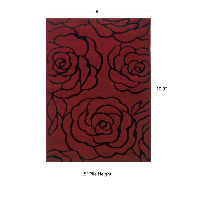 Tapis rouge Carina, Rectangle 8 pi x 10 pi 3 po