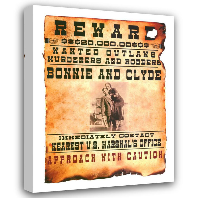 Affiche Bonnie and Clyde, H 24 po x l 18 po