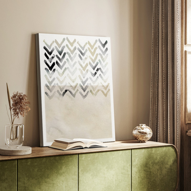 Chevrons neutres - galerie Cavas sur mesure, H 18 po x l 12 po