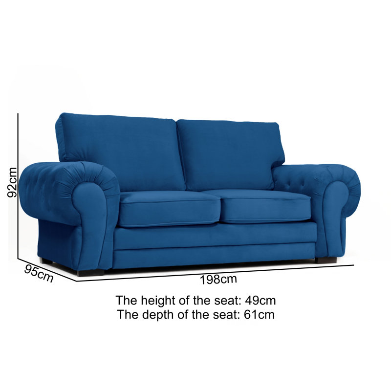 Fonda 2 Seater Velvet Sofa, Marine