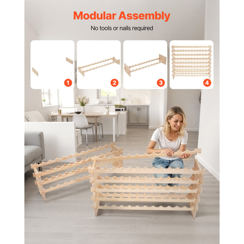 96 Bottle Stackable Modular Wine Rack