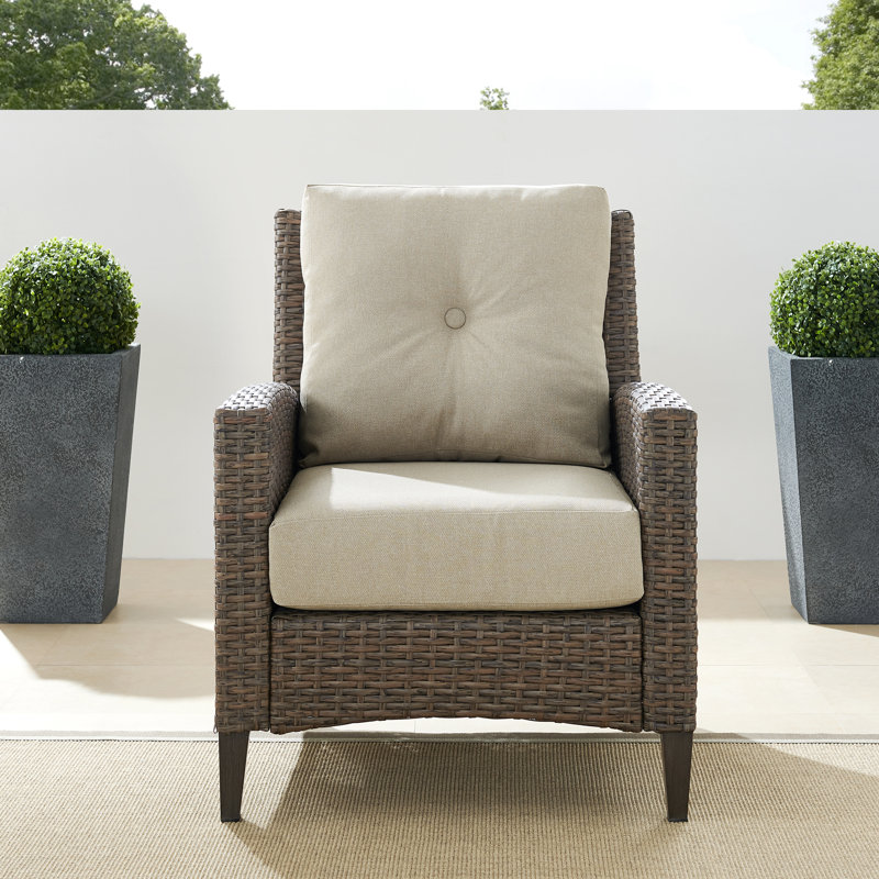 Chaise de terrasse avec coussin Almaguer Furniture