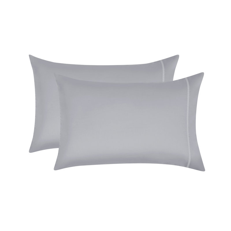 100% Cotton Sateen - Set of 2, King, Gray