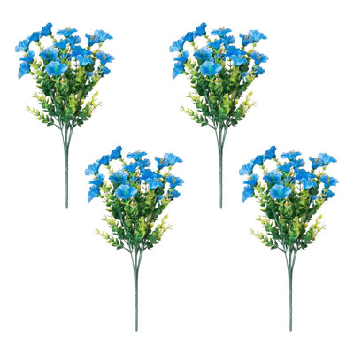 Artificial Flower 4PC Outdoor Artificial Flowers Realistic And Morning For Outdoor Decor And Arrangements