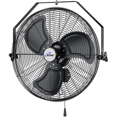 iLIVING 20 Inch Industrial Wall Mount Fan, 4750 CFM High Velocity, Outdoor Rated, 3-Speed, UL Listed for Garage, Patio, Warehouse, Barn, and Commercial Use