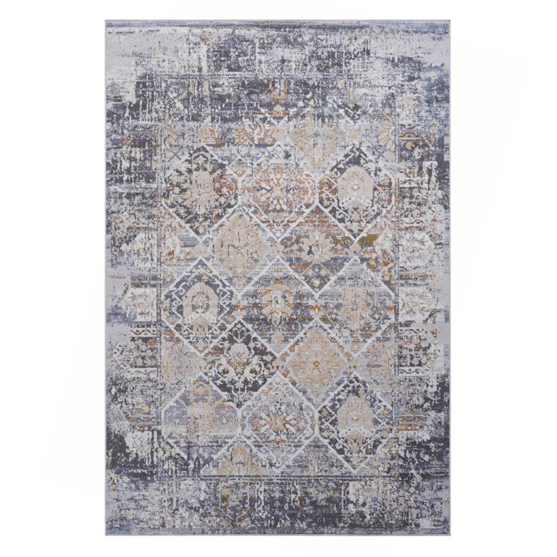 Collection Grey/Blue /Traditional Non-Shedding Living Room Bedroom Dining Home Office Stylish And Stain Resistant Area Rug