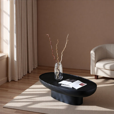 Nordic minimalist cream style black coffee table