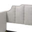 Lit de jour en velours gris tourterelle avec couchette (simple)