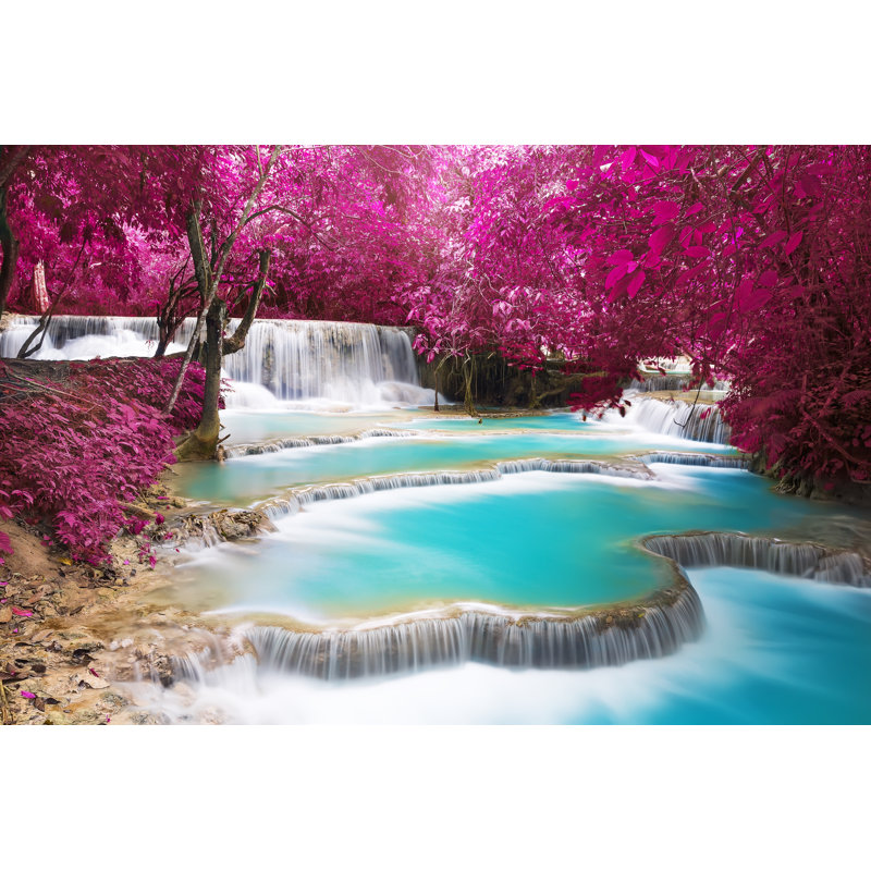 Waterfall And Rain Forest by Preto_perola - Wrapped Canvas Print, 30cm H x 46cm W