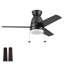 Ventilateur de plafond noir 44 po avec chaînette Fawn