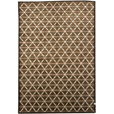 Himalayan Wool Geometric Area Rug in Brown