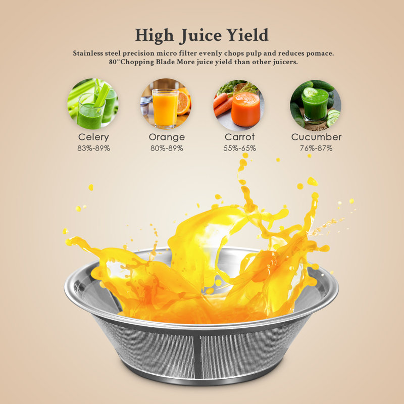 500W Centrifugal Juicer Extractor 3” Wide Mouth Feed Chute for Fruits Vegetables Easy to Clean Stainless Steel BPA-Free Red