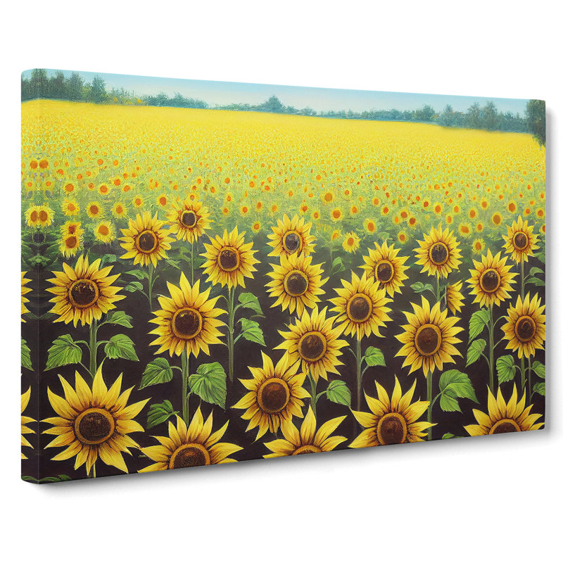 Amazing Sunflower Field - Wrapped Canvas, 35cm H x 50cm W x 3cm D