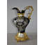 Black And Silver Rounded Hydria Resin Vase Size: 11" X 8" X 18"H