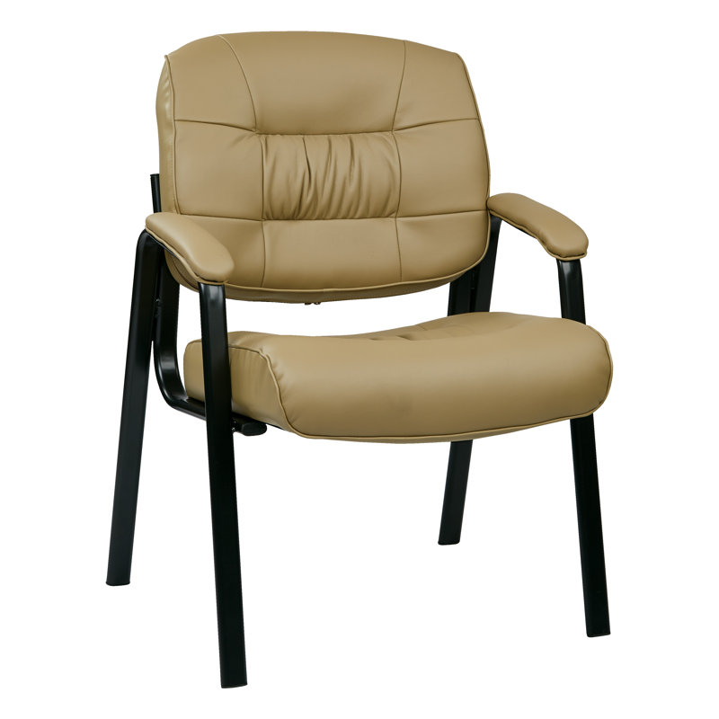 Chaise visiteur en cuir, Clair