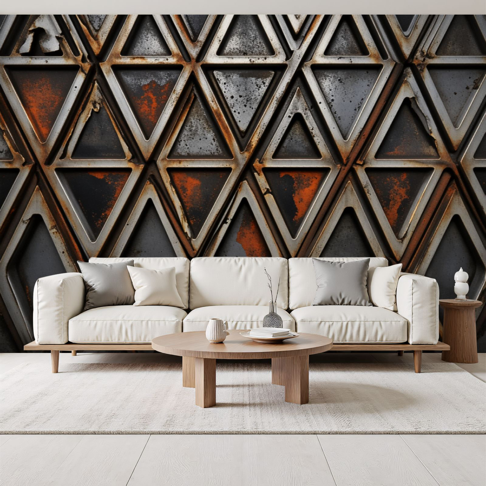 Red Barrel Studio Peel and Stick Wallpaper Rustic Geometric Metal ...