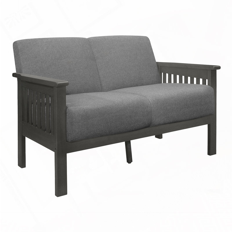 Solid Rubberwood Upholstered Loveseat